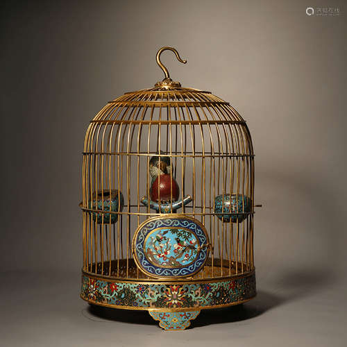 Qing Dynasty cloisonne bird cage