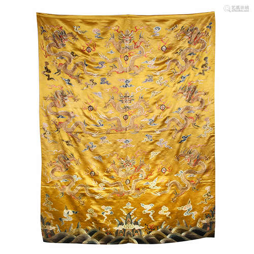 Qing Dynasty Embroidered Nine-Dragon Pattern Robe