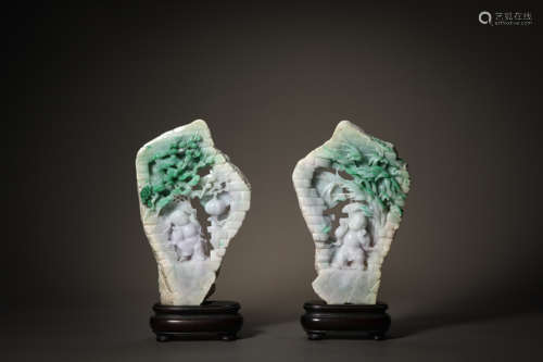 Qing Dynasty Emerald figure Shanzi