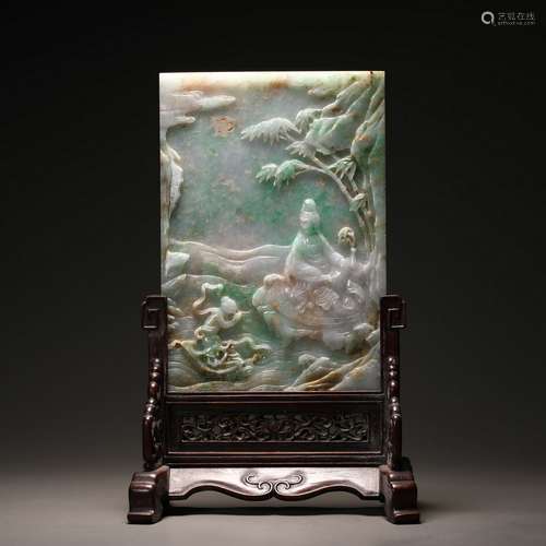 Qing Dynasty Emerald Guanyin Screen