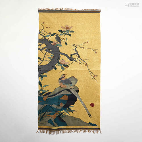 Qing Dynasty Kesi Flower and Bird Thangka