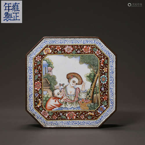 Qing Dynasty painted enamel Western figures