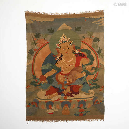 Qing Dynasty Kesi yellow God of Wealth