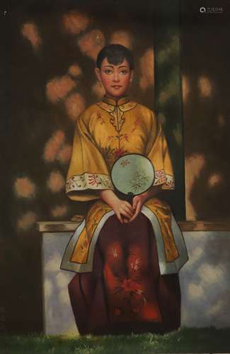 Oil painting of Chinese women