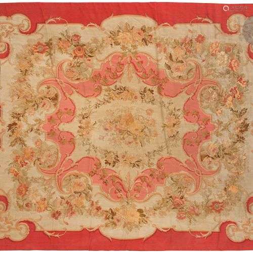 Tapis ras d’Aubusson du XIXe siècle à décor d’un bouquet de ...