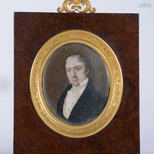 G. Gillo 1823,Miniature représentant un homme en habit noir ...