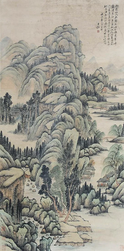 Chinese Landscape Painting Paper Scroll