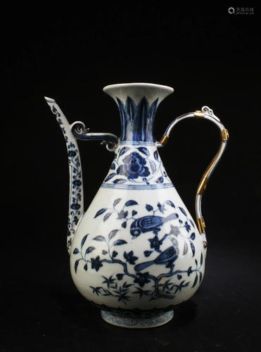 Chinese Blue & White Teapot