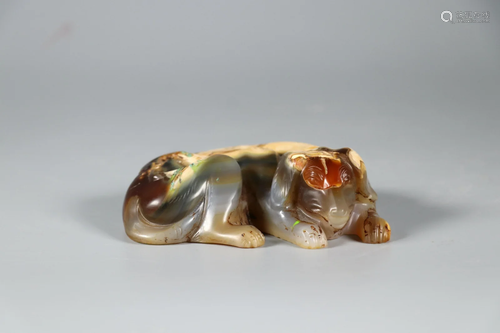 Carved Agate Recumbent