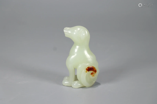 Carved White Jade Hound