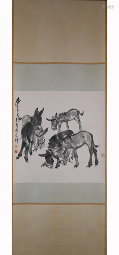 Chinese Donkey Painting on Paper