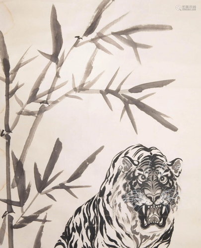 Chinese Tiger Paper Painting