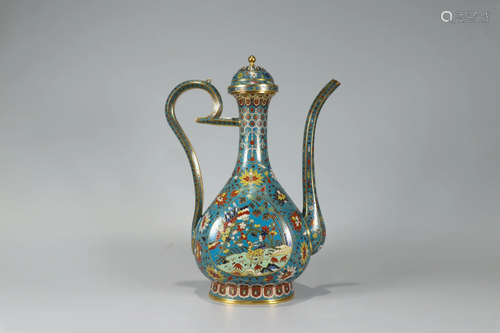 CloisonnÃ© Enamel Deer And Buddhist Flower Ewer And