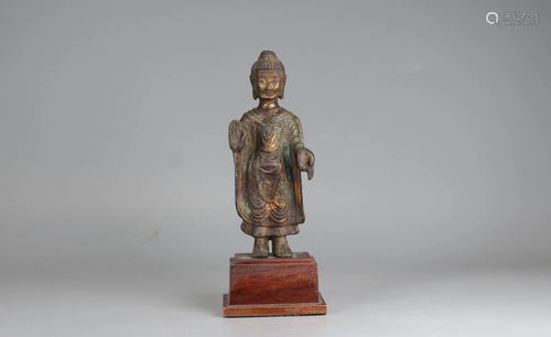 Early Gilt Bronze Figure Of Shakyamuni