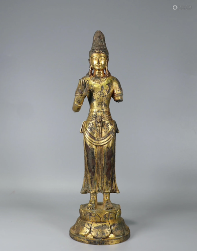 Gilt Bronze Figure Of Shakyamuni