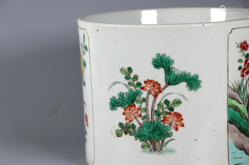 Famille Rose Flower Enclosing Brush Pot