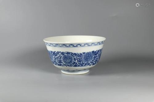 Blue And White Peony Bowl