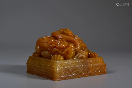 Carved Tianhuang Stone Dragon Seal