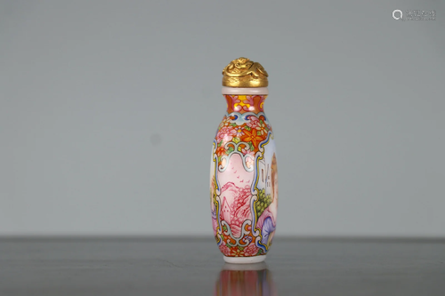 Enameled Glass Western Figure Snuff Bottle