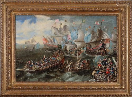 Naval Battle at Lepanto, 17th century