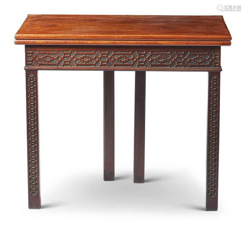 A GEORGE III MAHOGANY TEA TABLE, CIRCA 1780, IN THE