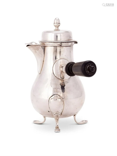 A CONTINENTAL SILVER BALUSTER COFFEE POT, 19TH CENTU…