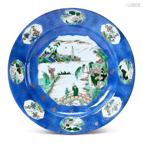 A CHINESE FAMILLE VERTE PLATE, KANGXI