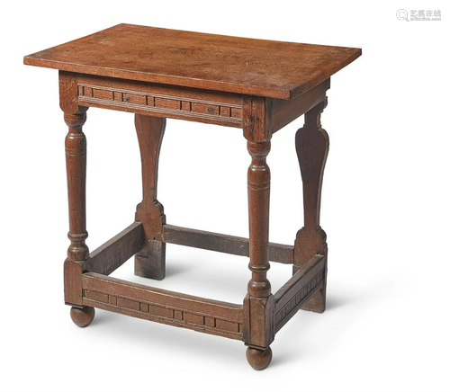 AN OAK SIDE TABLE IN LATE 17TH CENTURY STYLE