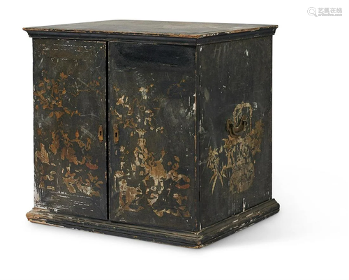 A JAPANNED COLLECTOR'S CABINET, LATE 18TH/EARLY 19TH