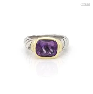 David Yurman Nobelesse Amethyst 925 Silver 14k Yellow