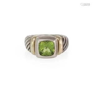 David Yurman Albion Peridot 925 Silver 14k Gold Cable