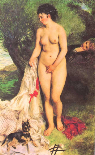 RENOIR ** BATHER WITH TERRIER **