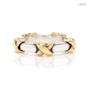 Tiffany & Co. Sterling Sterling 18k Yellow Gold X Band