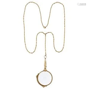 Art Deco 14k Yellow Gold Floral Magnifying Glass