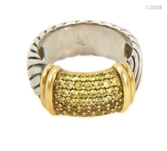 David Yurman 1.50ct Yellow Sapphire 925 Silver 18k Gold