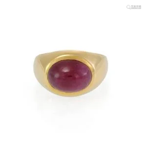 Classic 5.73ct Ruby 18k Yellow Gold Dome Ring Size 6.5