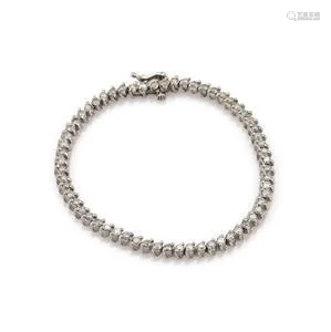 14k White Gold 3.00 Carats Diamond Tennis Bracelet