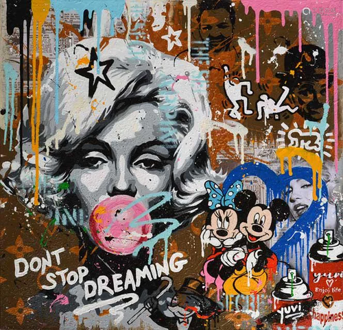 YUVI ** DONâ€™T STOP DREAMING ** ORIGINAL ACRYLIC