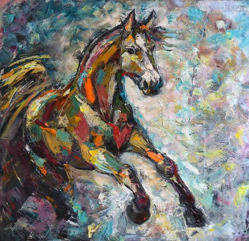 ZION ** COLORFUL HURDLE ** SIGNED ORIGINAL