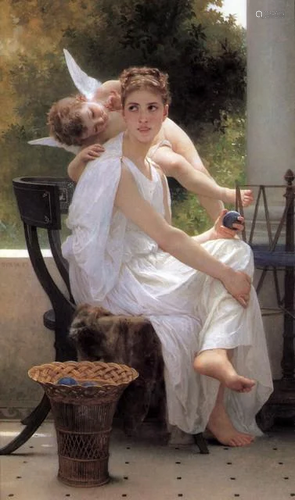 BOUGUEREAU ** WORK INTERRUPTED ** CANVAS