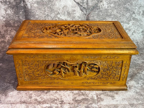 Stunning Chinese Carved Wood Box