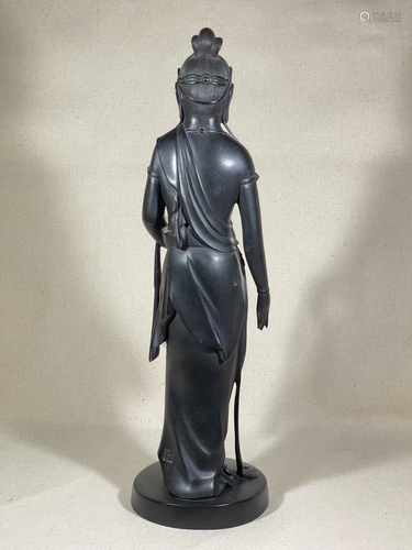 Japanese Meiji Bronze Standing Kuanyin