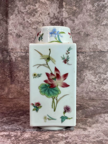 Chinese Famille Rose Porcelain Vase - Lotus