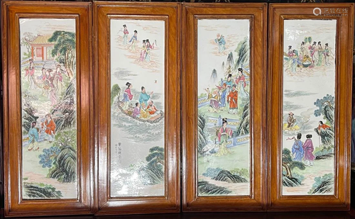 Set of Four Chinese Porcelain Plaques