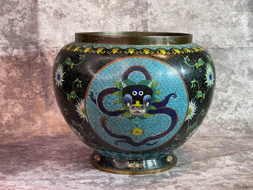 Chinese Cloisonne Fishbowl - Dragon