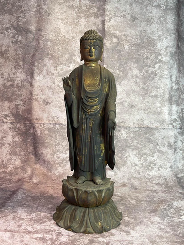 Japanese Wood Buddha from Edo Period