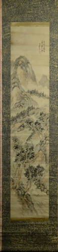 Japanese Water Color Scroll Painting - Landscape