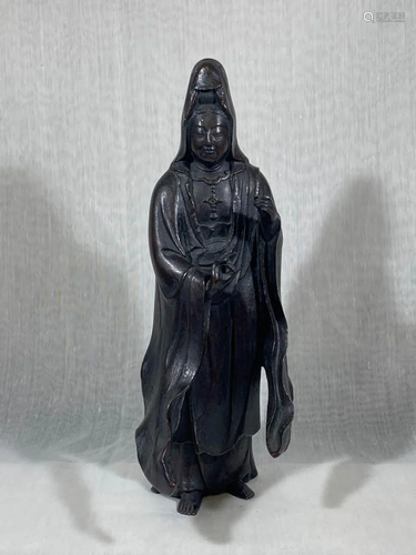 Japanese Bronze Kuanyin of Standing Form