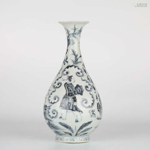 Chinese blue and white figure appreciation bottle