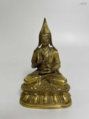 18th,Gilt bronze Buddha statue